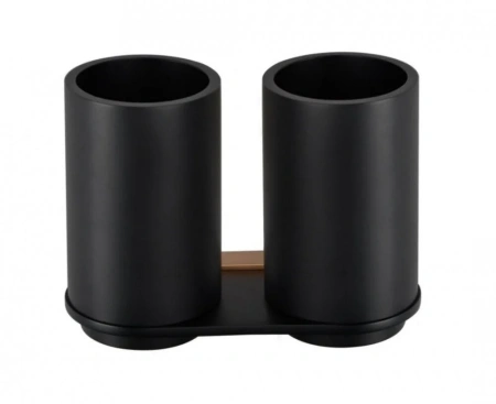 Держатель зубных щеток Bemeta Galla 108110020 17 x 7.9 x 12.3 см двойной, настенный, черный матовый, розовое золото