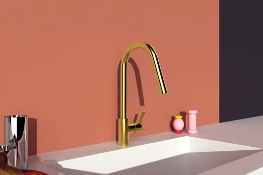 Смеситель для кухонной мойки Ideal Standard GUSTO BD414A2 с высоким трубчатым вытяжным изливом R-типа