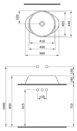 Раковина Bocchi Capri 1010-004-0125, черная матовая