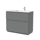 Тумба под раковину Sancos Folk Floor FL100FRES/FL100FLES, 100 см, напольная, чаша левая/правая, ergraut soft