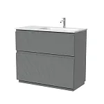 Тумба под раковину Sancos Folk Floor FL100FRES/FL100FLES, 100 см, напольная, чаша левая/правая, ergraut soft