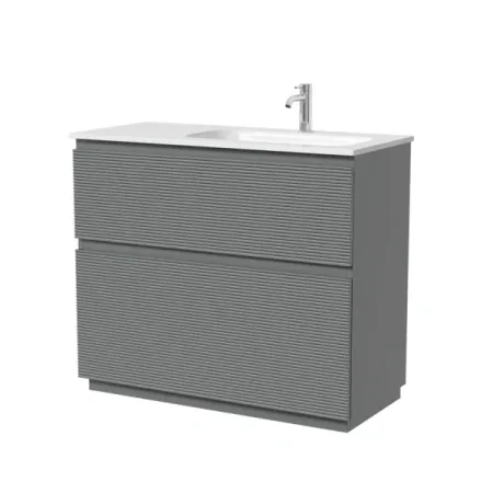 Тумба под раковину Sancos Folk Floor FL100FRES/FL100FLES, 100 см, напольная, чаша левая/правая, ergraut soft