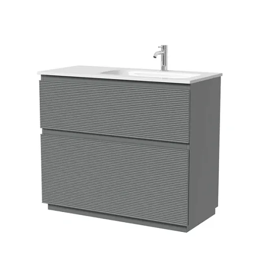 Тумба под раковину Sancos Folk Floor FL100FRES/FL100FLES, 100 см, напольная, чаша левая/правая, ergraut soft