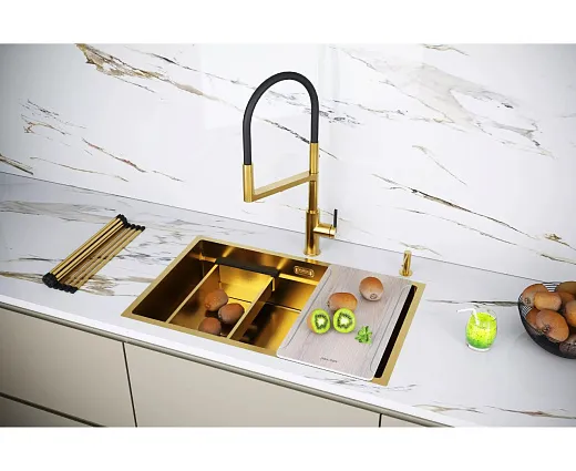Кухонная мойка PAULMARK NEXT-MULTI SINK 74 UNI PM787445-BG (золото/брашированное золото)
