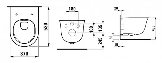 Унитаз Laufen The New Classic 8208510000001, подвесной, Rimless, цвет - белый