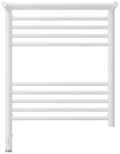 Полотенцесушитель электрический Сунержа Богема 3.0 600 x 500 с полкой, ширина 53.2 см, высота 72.4 см, матовый белый, L/R