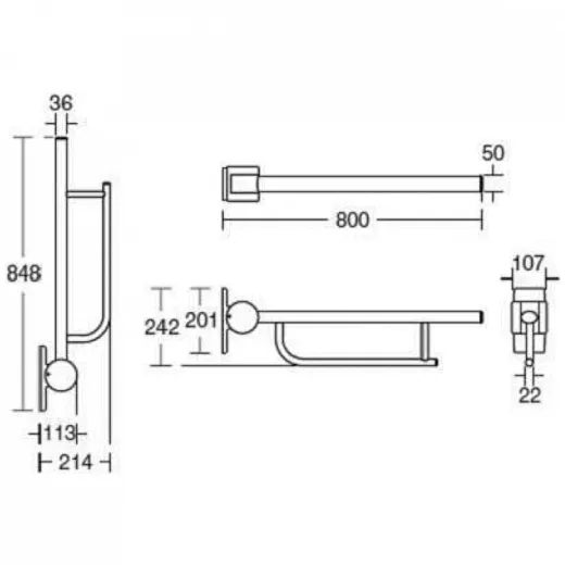 Складной поручень 80 см Ideal Standard CONTOUR S636036