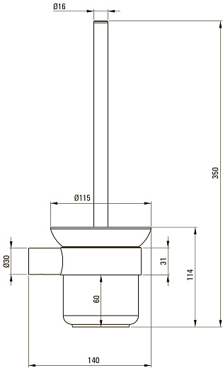 Ерш для туалета Deante ROUND GOLD BR ADR_R711 брашированное золото