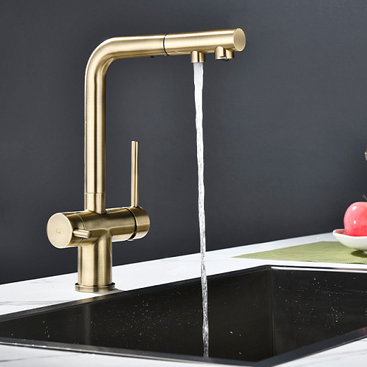 Смеситель PAULMARK SERPENTINE Se213222-BR, (бронза)