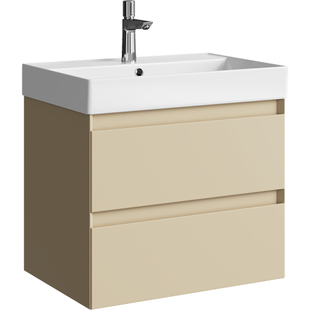AQWELLA Geometria подвесная тумба под умывальник 65,5 см, цвет бежевый матовый