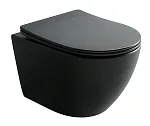 Подвесной унитаз Ceramicanova Uno CN11001TMB, безободковый, смыв Торнадо, сиденье микролифт, черный матовый, сантехфарфор