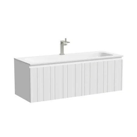 Тумба подвесная Ламель под раковину, белый матовый (bianco) 1190x445x500