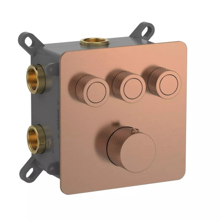 Смеситель для душа AQUAme AQM8812BC брашированная медь термостатический Смеситель для душа AQUAme AQM8812BC брашированная медь термостатический