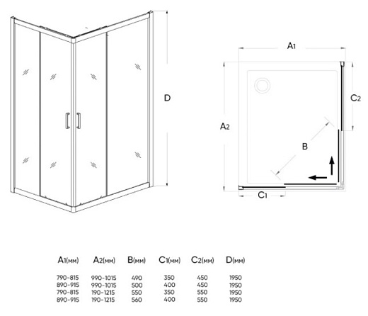 Душевой уголок Veconi Rovigo RV-10 100x80 прозрачные стекла