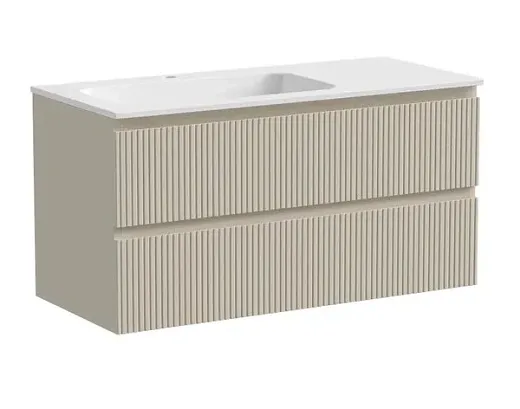 Тумба под раковину Sancos Snob T 100 см подвесная, левая, Beige Soft, SNT100LCE