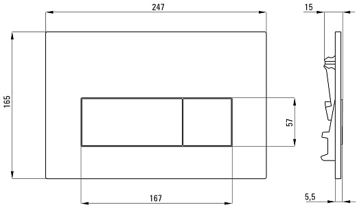 Комплект инсталляции Deante Vital 6в1 CDVS6WPW клавиша хром
