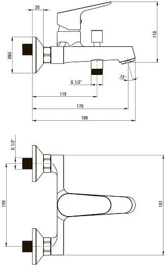 Комплект смесителей Deante CHABER BGCB010M хром