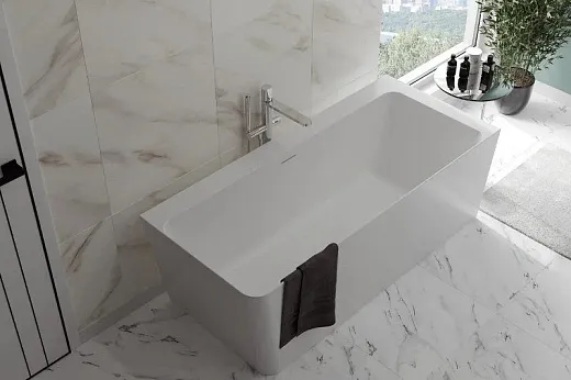 Ванна из искусственного камня Belux Турин ТУ-1600 L 160х70см левая, solid surface, белый матовый 18, 4810924289193