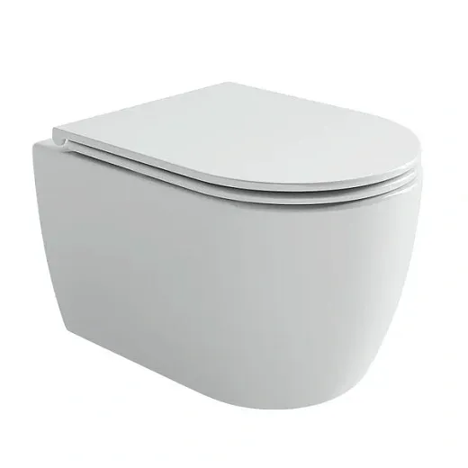 Подвесной безободковый унитаз Ceramicanova Noe CN4011T, Торнадо, крышка микролифт, белый