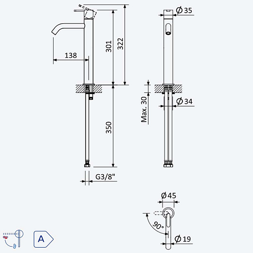 Смеситель для умывальника Bruma Leaf 1670021MM Morning Mist сталь матовая
