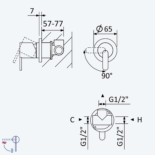 Смеситель Bruma Leaf 1671201NS Night Sky черный матовый (1 поток)