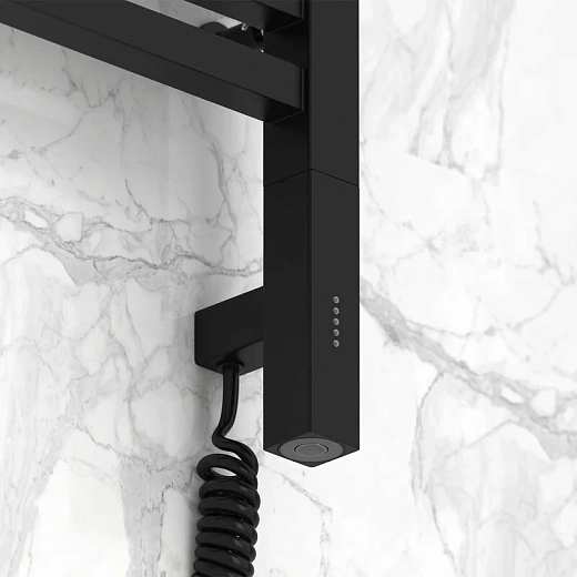 Полотенцесушитель электрический Сунержа Модус 3.0, 100 х 50 см, ширина 50 см, высота 100 см, с блоком управления МЭМ слева/справа, черный матовый