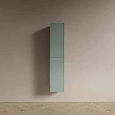 Шкаф-пенал подвесной Sancos Вельта (Velta) 33x30x160см, серо-зелёный, PVL33GG