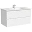 Тумба под раковину Sancos Folk FL90W, 90 см подвесная, с рельефным фасадом, Bianco