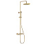 AQM8006GG Душевая система AQUAme с термостатом, Ø250, 1/1 режим, латунная лейка, верхний душ - сталь