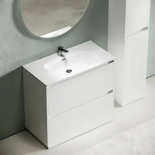 Тумба под раковину Sancos Libra Floor LB90FW, 90 см, напольная, цвет белый глянцевый