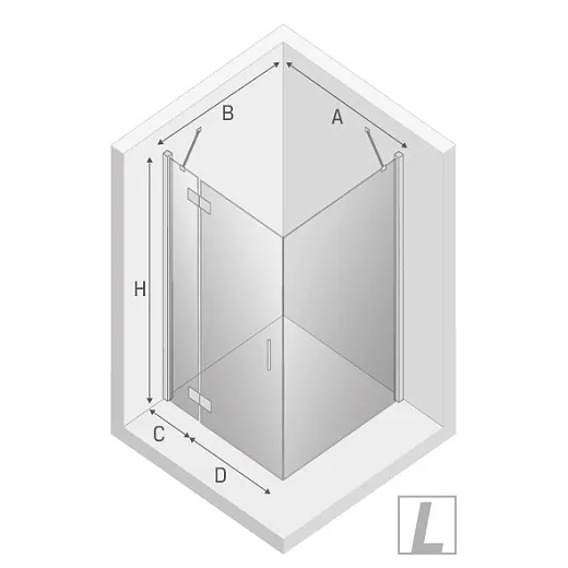 Душевой уголок New Trendy NEW RENOMA BLACK R 100x80x195