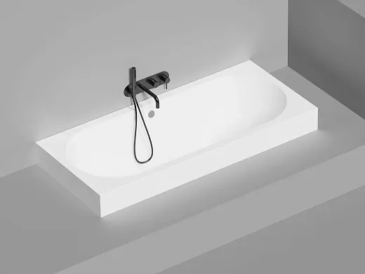 Ванна Salini Ornella Axis 103413GF, 170 х 75 см, из искусственного камня S-Sense, цвет белый, покраска по RAL полностью