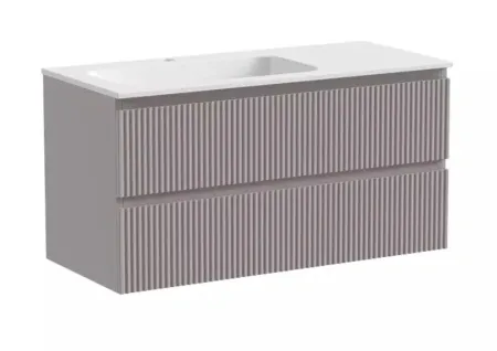 Тумба под раковину Sancos Snob R 100 см подвесная, левая, Doha Soft, SNR100LSM