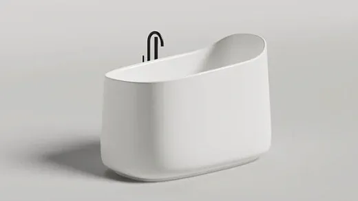 Ванна Salini Cascata Oriente Ofuro 1043101MF, 140 х 80 см, из искусственного камня S-Sense, цвет белый матовый, покраска по RAL полностью