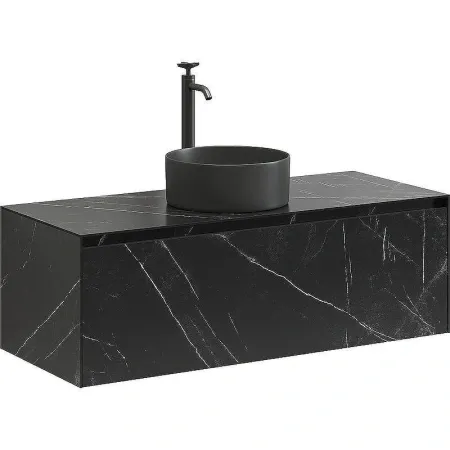 Тумба под раковину Sancos Stone 120, подвесная, Nero Marquina (черный мрамор), ST120NM