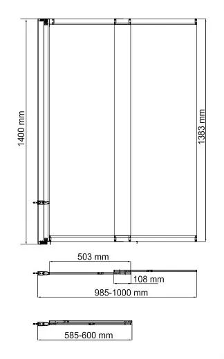 Душевая шторка на ванну Wasserkraft Main 41S02-100WS 100x140