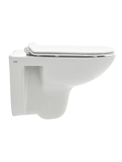 AQM2008 Унитаз подвесной AQUAme с сиденьем SoftClose, технология смыва Rimless. 530x355x360