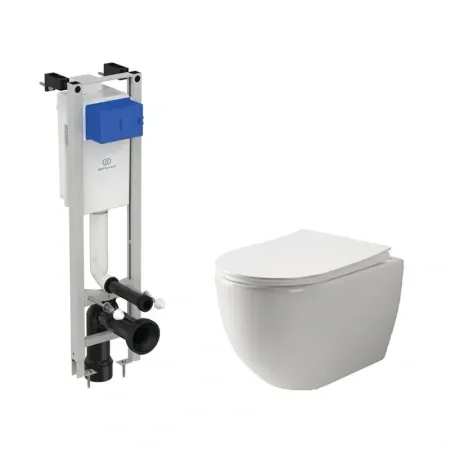 Инсталляция Ideal Standard с безободковым унитазом Ceramicanova Mia Rimless сиденье микролифт, E233267/CN1805, сантехфарфор