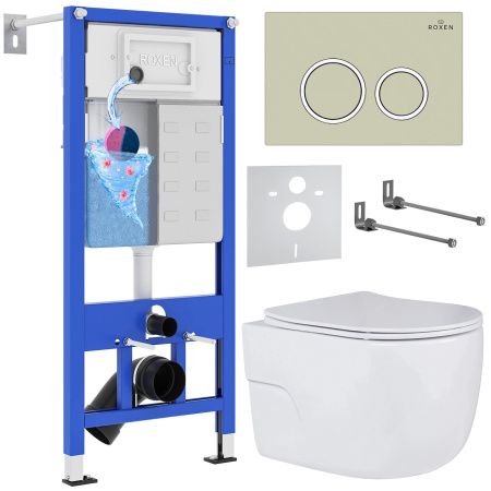 Комплект инсталляции с унитазом 6 в 1 Roxen StounFix Dual Fresh 966219 (состоит из: 710200, Santi 410260BG, 530155-01) Комплект инсталляции с унитазом 6 в 1 Roxen StounFix Dual Fresh 966219 (состоит из: 710200, Santi 410260BG, 530155-01)