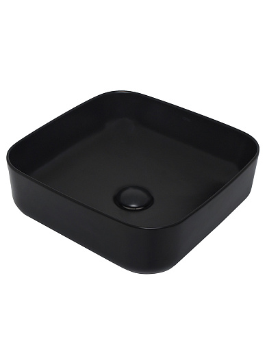 AQM5011MB Раковина накладная AQUAme квадратная, цвет черный матовый. 390x390x130