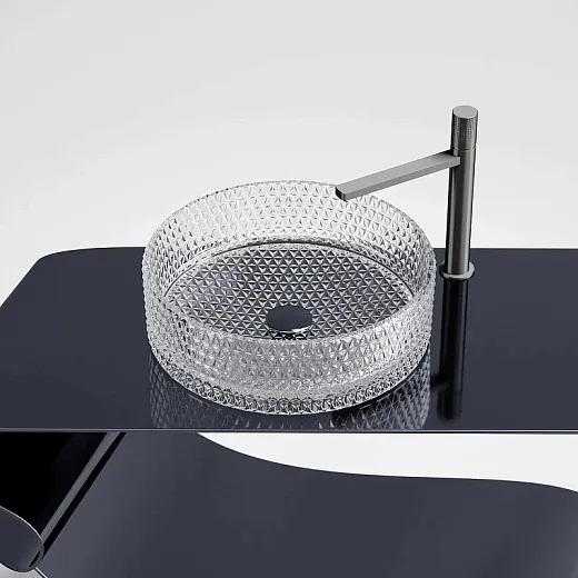 Умывальник Ceramicanova Cristal CN6062 36см стекло прозрачный, CN6062