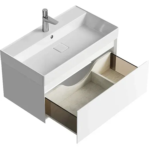 AQWELLA Geometria подвесная тумба под умывальник 81 см, цвет белый матовый