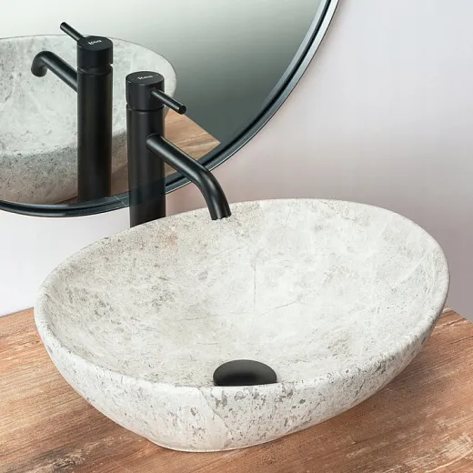 Умывальник Rea Sofia Light Stone 41х34,5 серый, REA-U0165