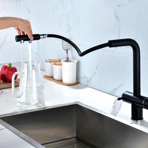 Смеситель PAULMARK SERPENTINE Se213222-401, (черный/антрацит)