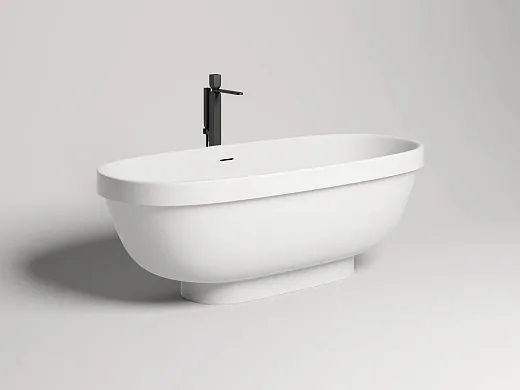 Ванна Salini Greca 103121MF, 180 х 80 см, из искусственного камня S-Stone, цвет белый матовый, покраска по RAL полностью