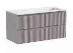 Тумба под раковину Sancos Snob R 100 см подвесная, правая, Doha Soft, SNR100RSM