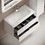 Тумба под раковину Sancos Folk FL90W, 90 см подвесная, с рельефным фасадом, Bianco