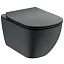 T0079V3+T3527V3 Унитаз подвесной Ideal Standard Tesi AQUABLADE + сиденье тонкое Soft-close, Silk Black