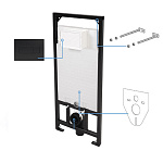 Инсталляция для подвесного унитаза Deante CST_X50S с черной клавишей смыва