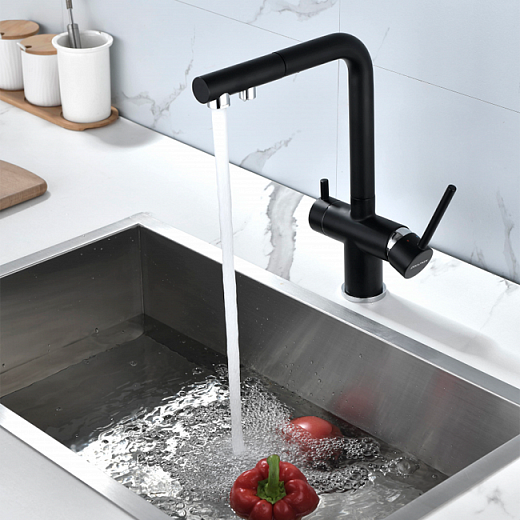 Смеситель PAULMARK SERPENTINE Se213222-401, (черный/антрацит)